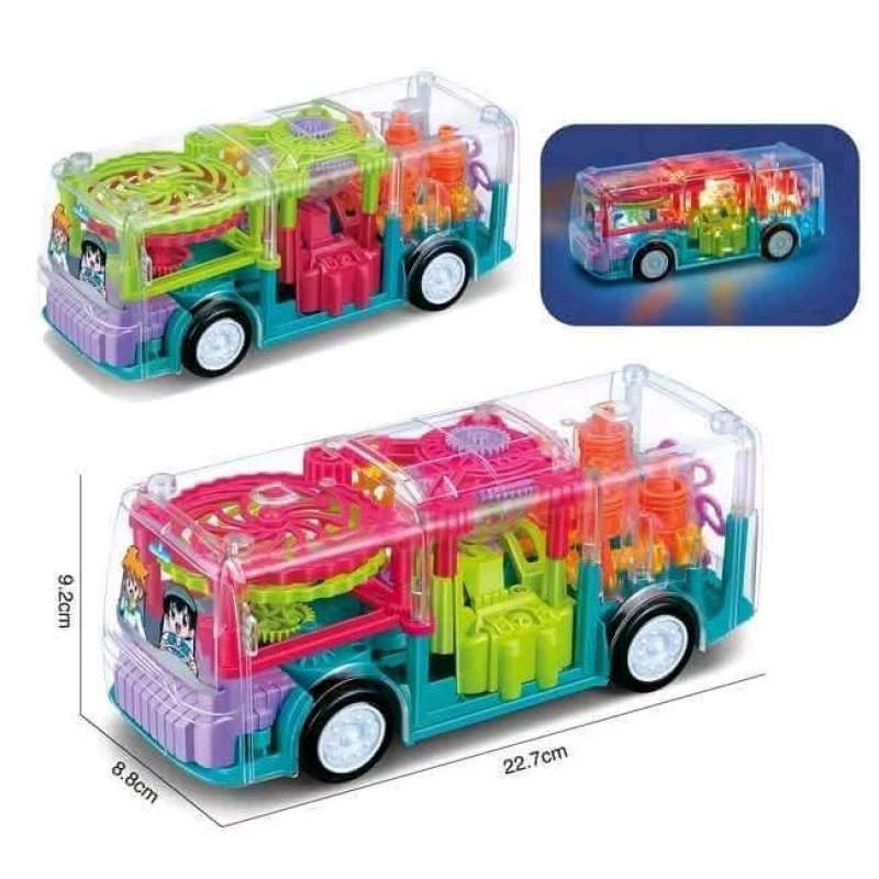 Concept Transparent Gear Racing Bus Toy For Kids